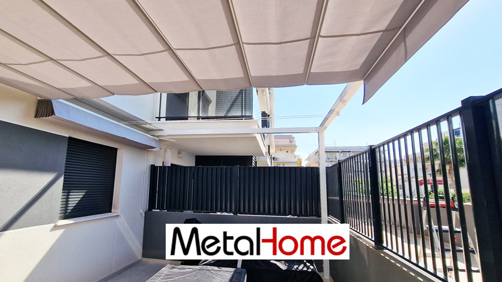 instalación toldo plano pergola 80x40 playa de gandia